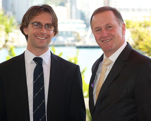 James Russell with Prime Minister John Key